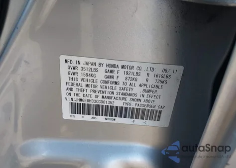 2012 Honda Fit z USA, uszkodzony, nr VIN JHMGE8H33CC001352